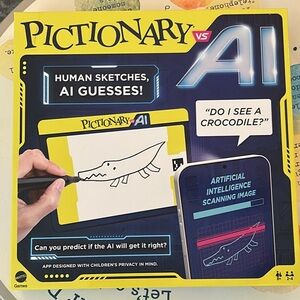 Mattel Pictionary AI Game - Yellow and Blue